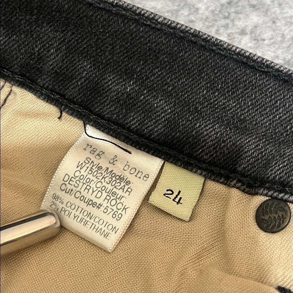 Rag & Bone Women's Distressed Black Skinny Jeans - Picture 8 of 8
